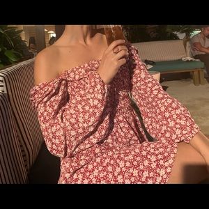 Red Floral Reformation Dress